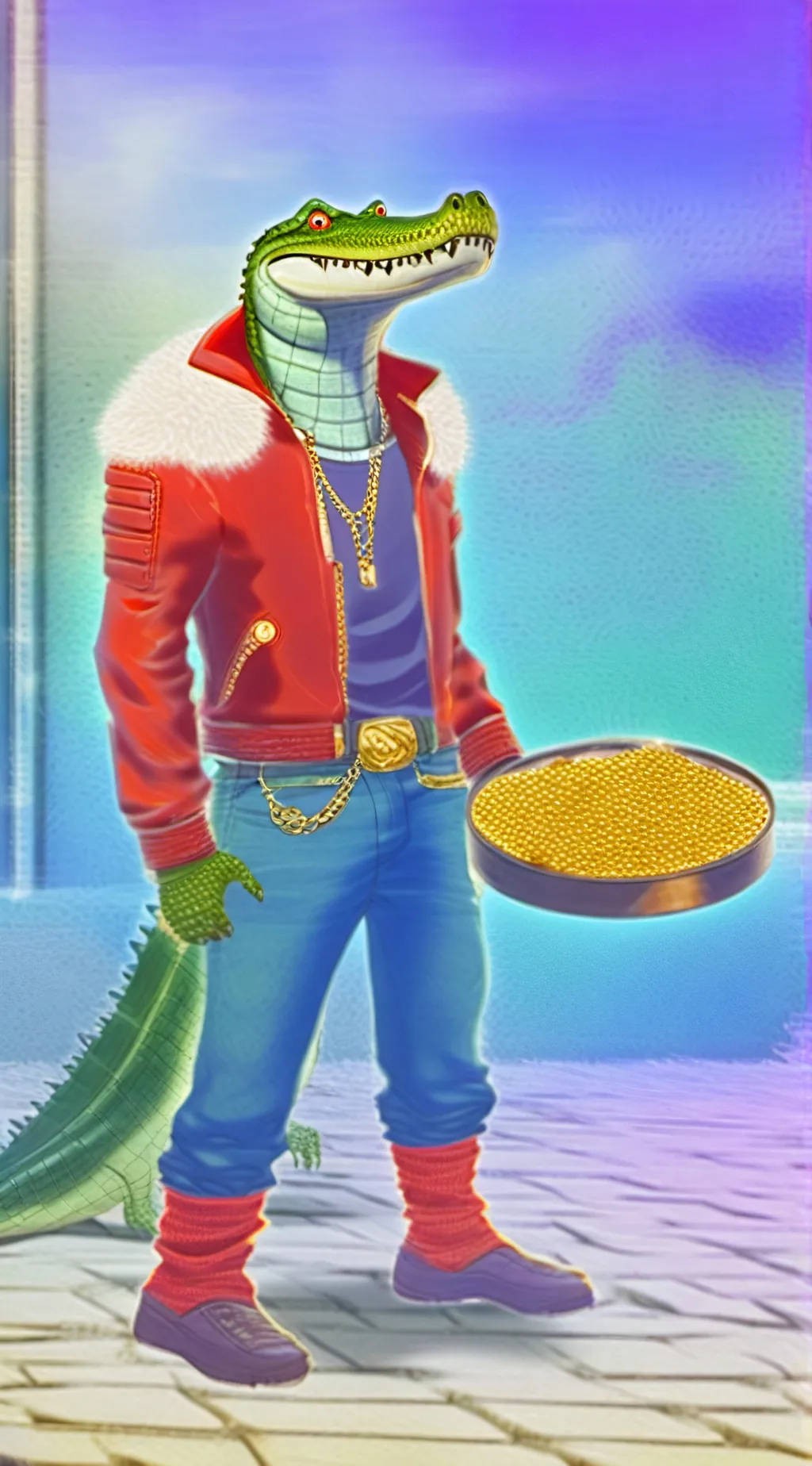 ai character: serial croc background