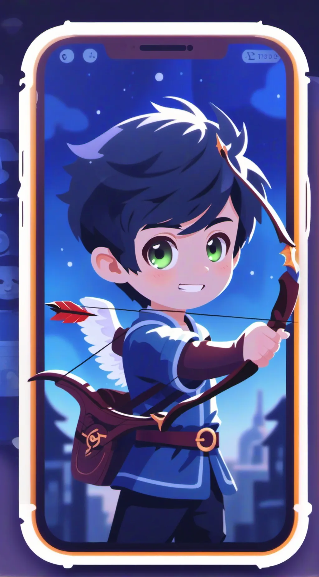 ai character: Cupid shots background