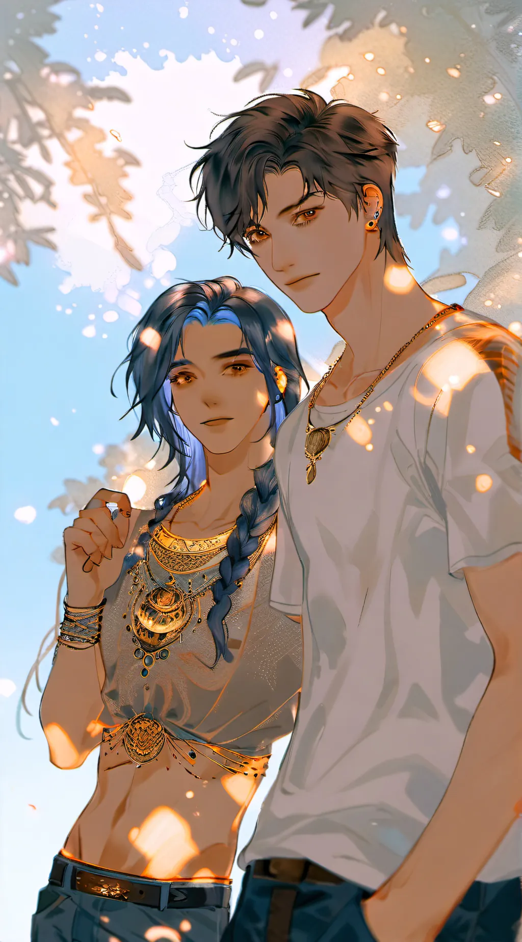 ai character: Andrew and Lia!  background