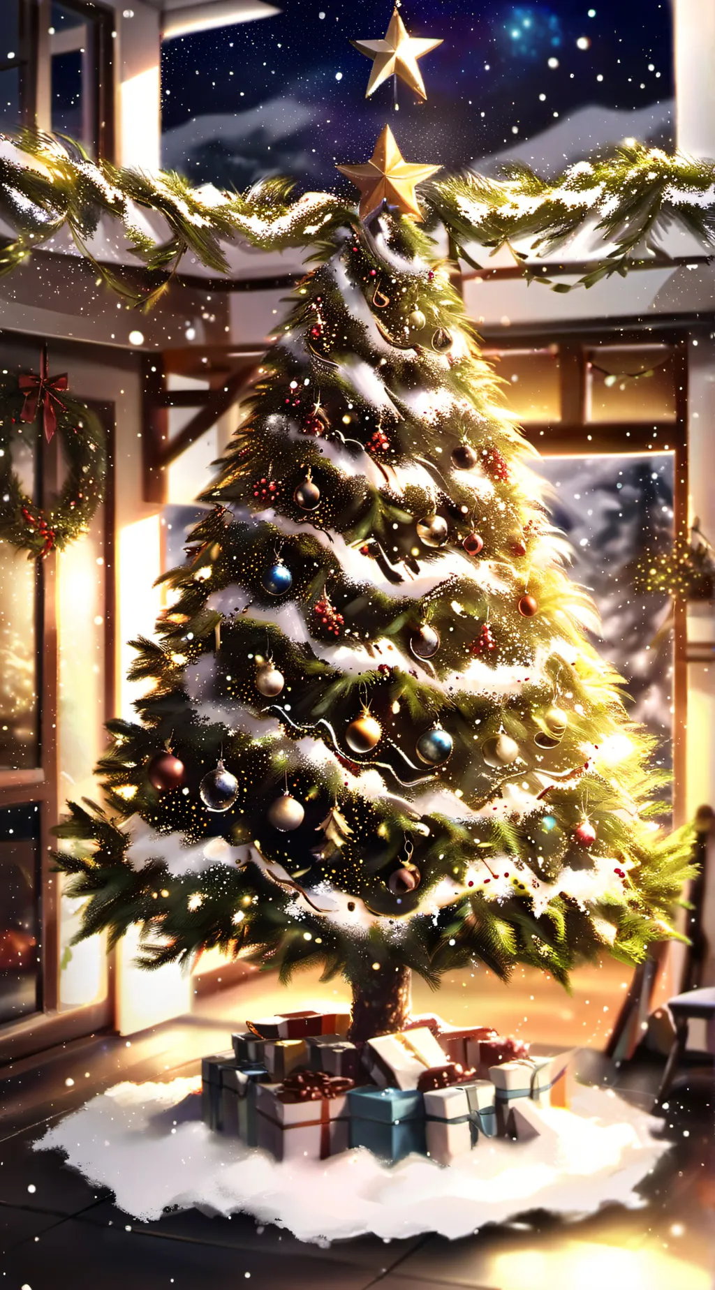 ai character: JJK Christmas background