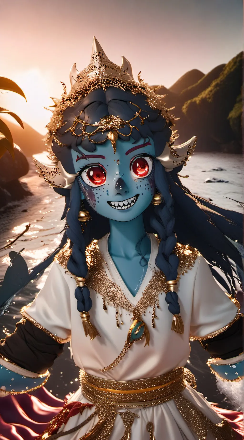 ai character: shark princess background