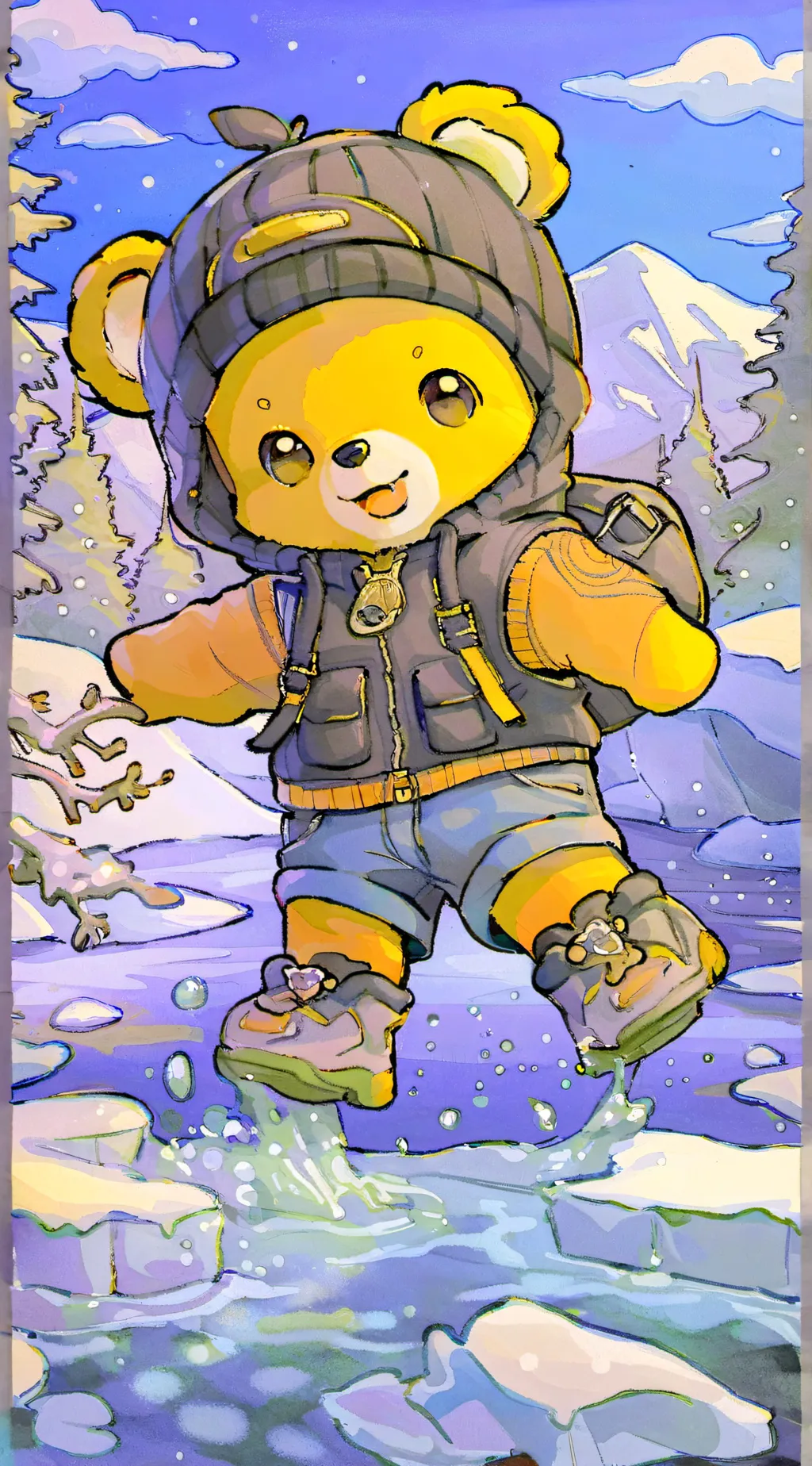 ai character: Cute bear background