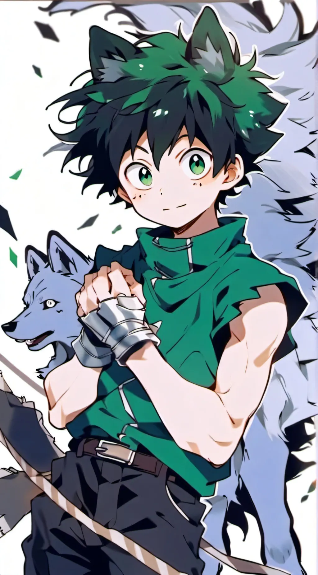 ai character: Izuku wolf background