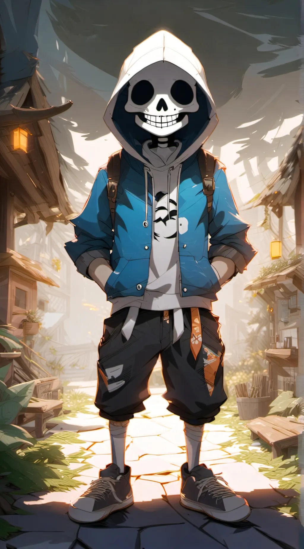 ai character: sans the skeleton background