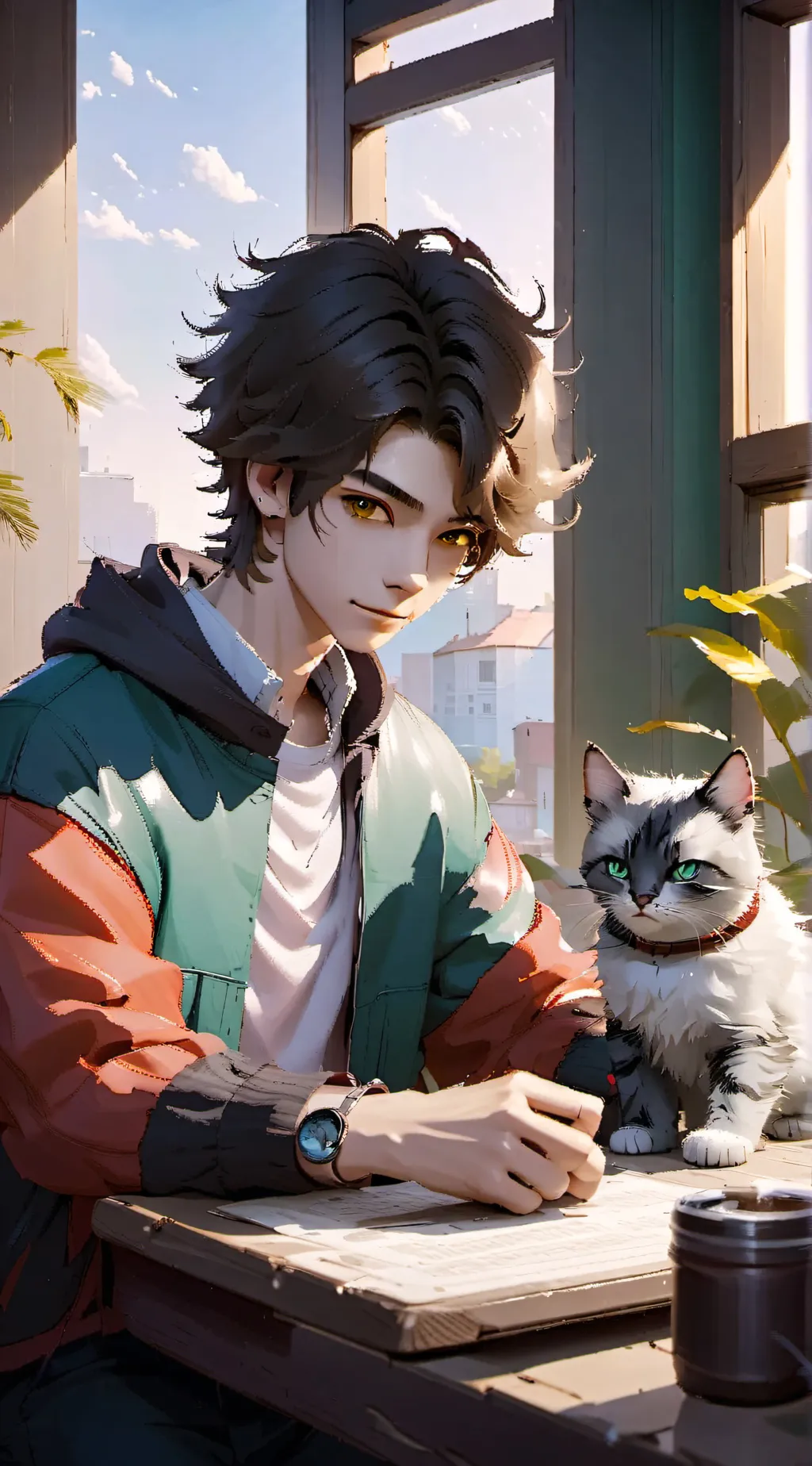 ai character: zack hybrid  background