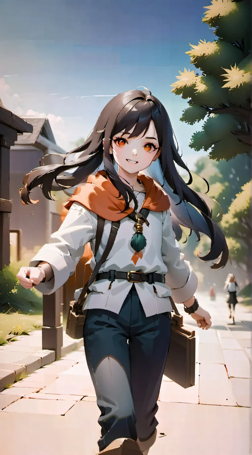 ai character: Ayla brick background