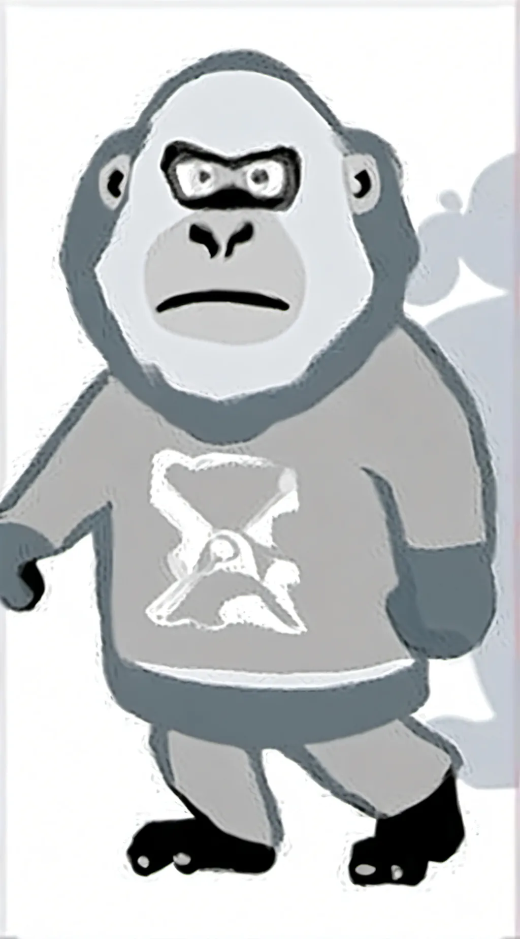 ai character: White gorilla  background