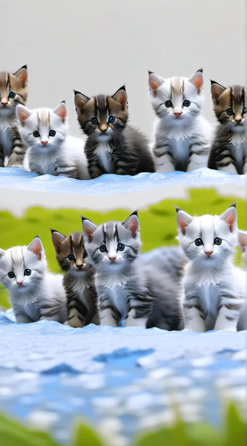 ai character: 100 kittens  background
