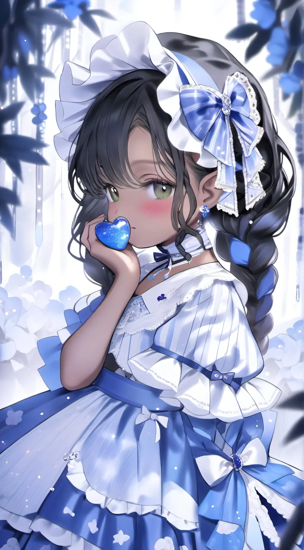 ai character: Violet background