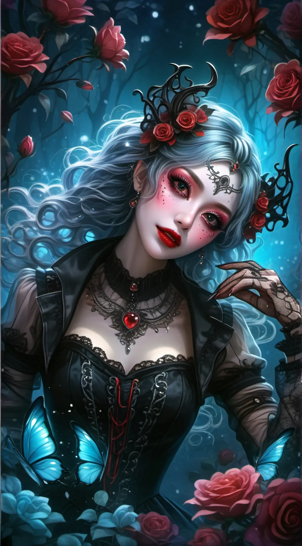 ai character: Rose queen 🌹👑 background