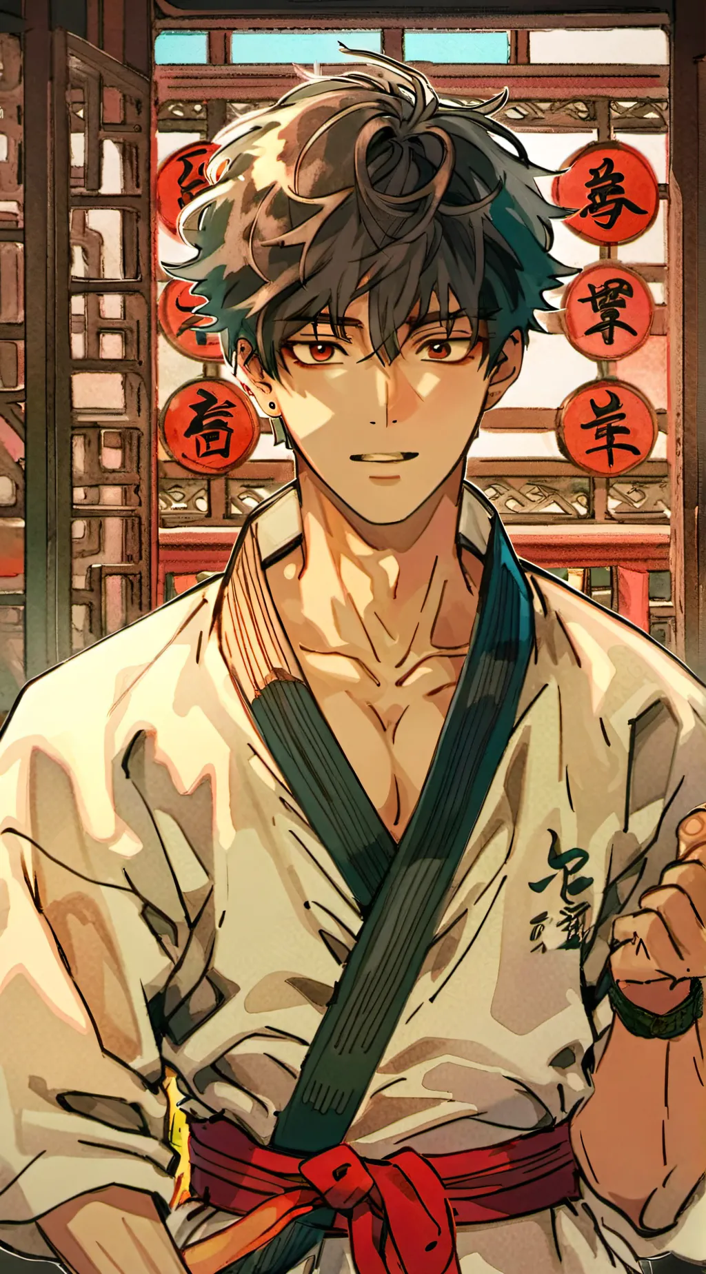 ai character: karate kid background