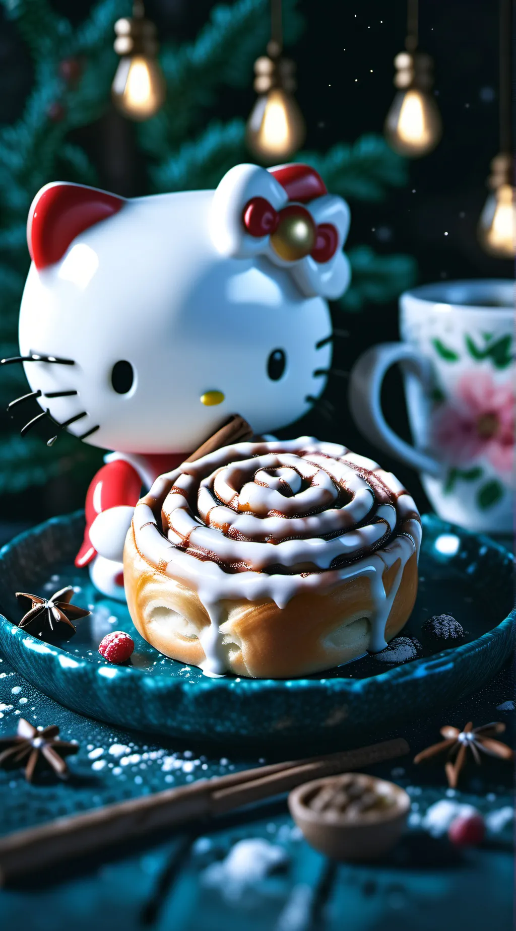 ai character: Hello Kitty (evil) background