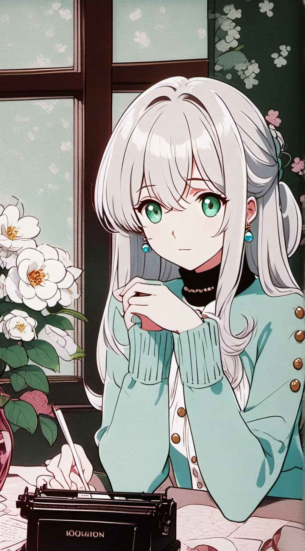 ai character: Violet background