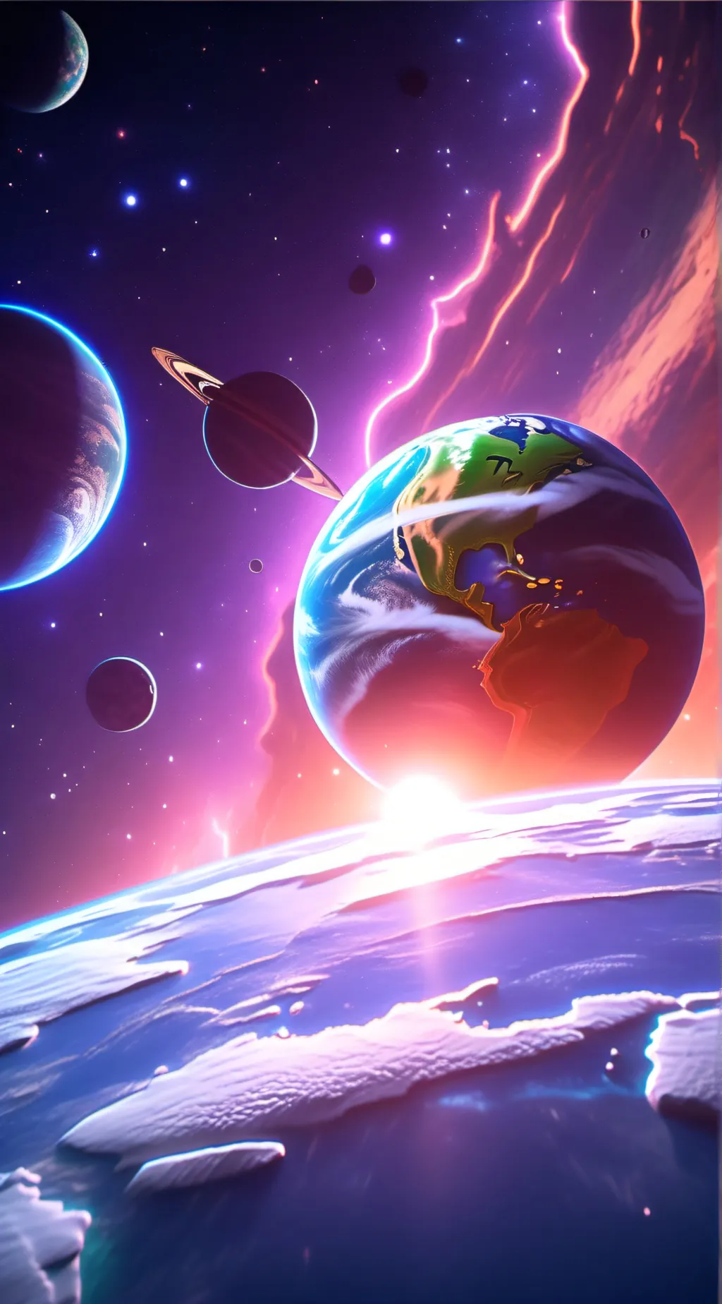 ai character: moons of Saturn background