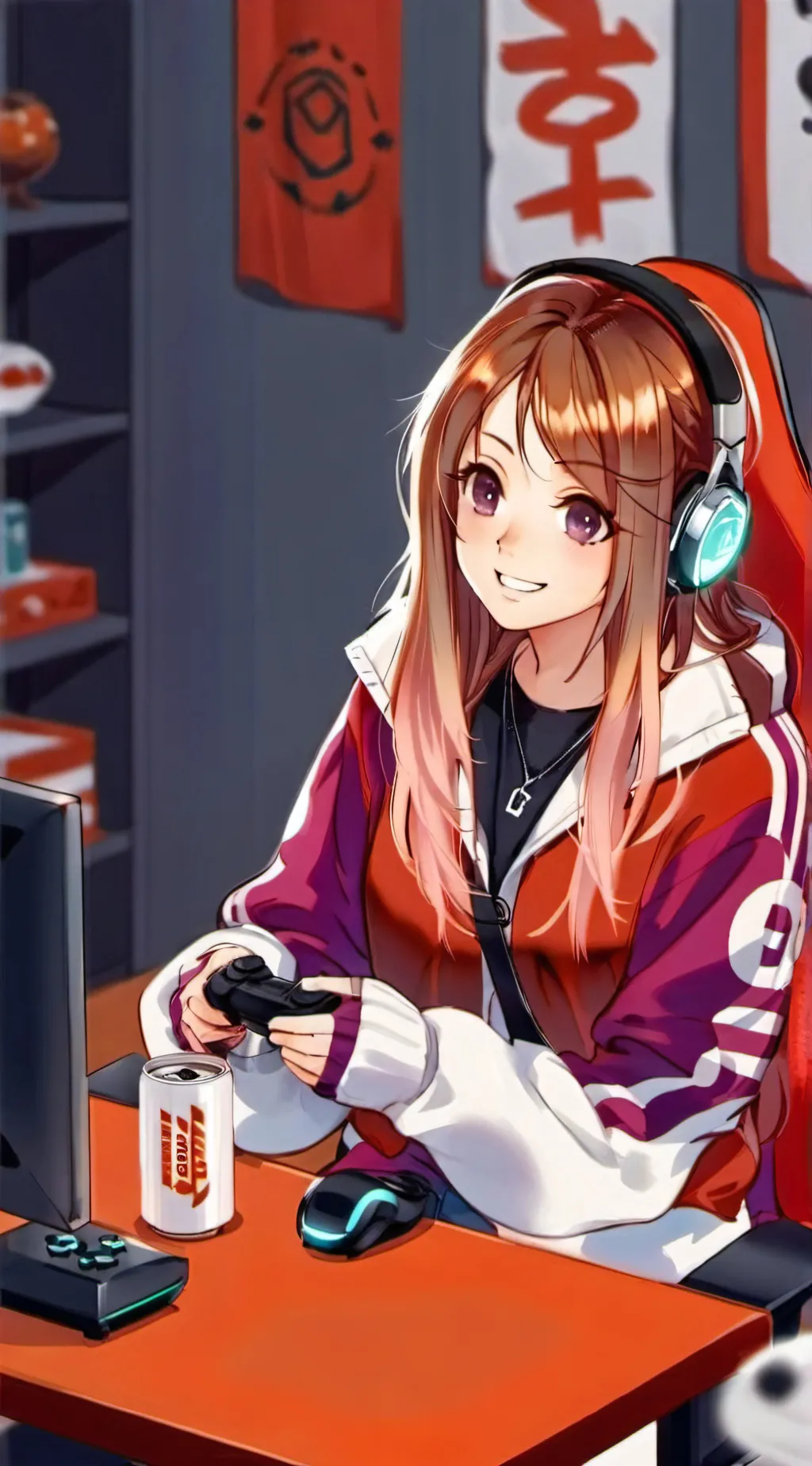 ai character: e girl/gamer girl background