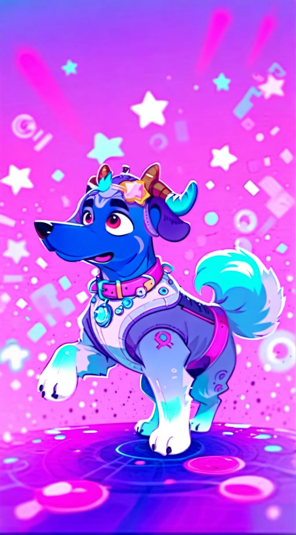 ai character: star dog background