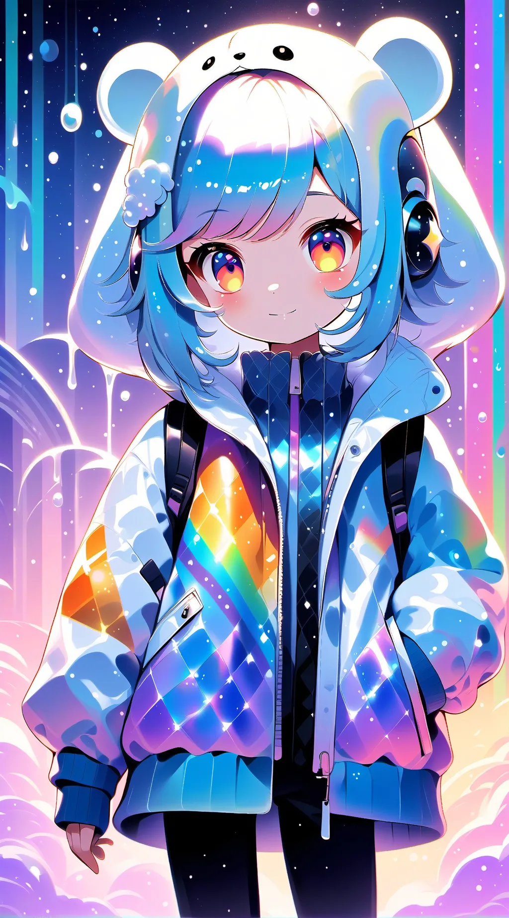 ai character: Rainbow  background