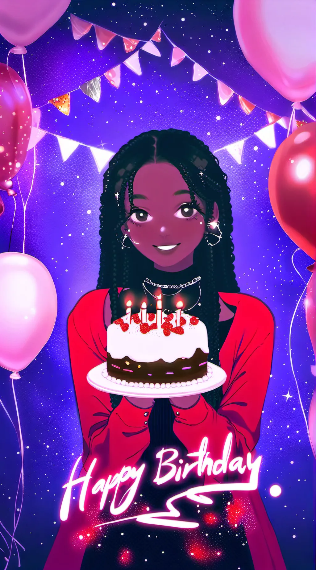 ai character: birthday girl background