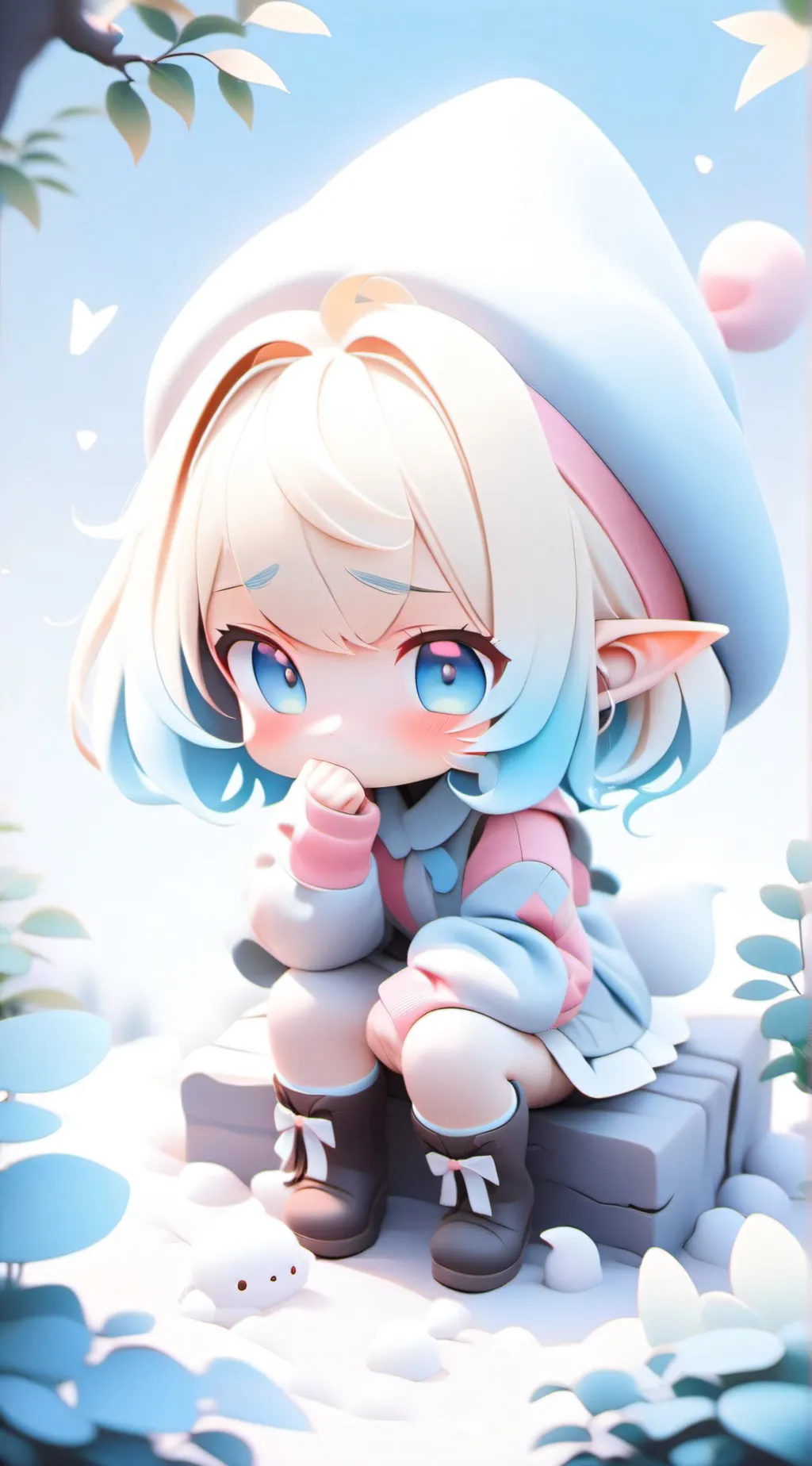 ai character: Snowflutter background