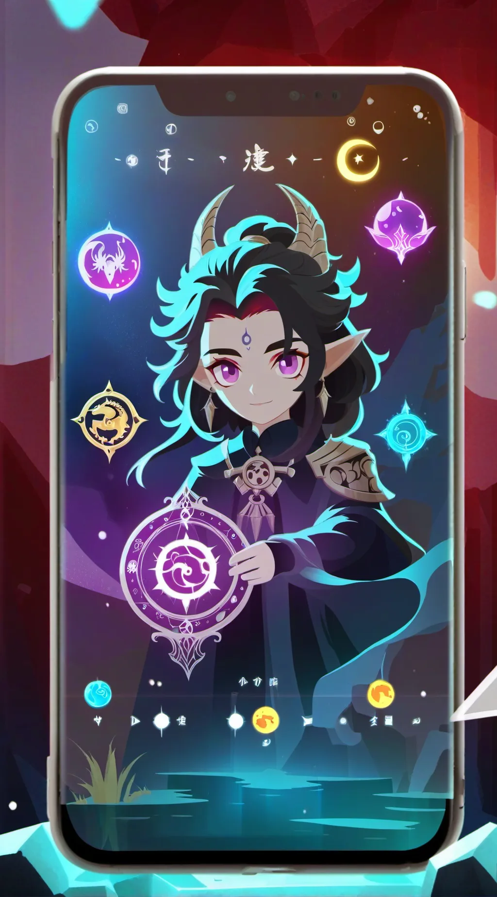 ai character: zodiac signs background