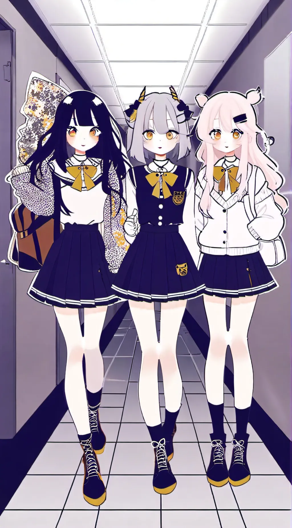 ai character: Mina,Tina,Lina background