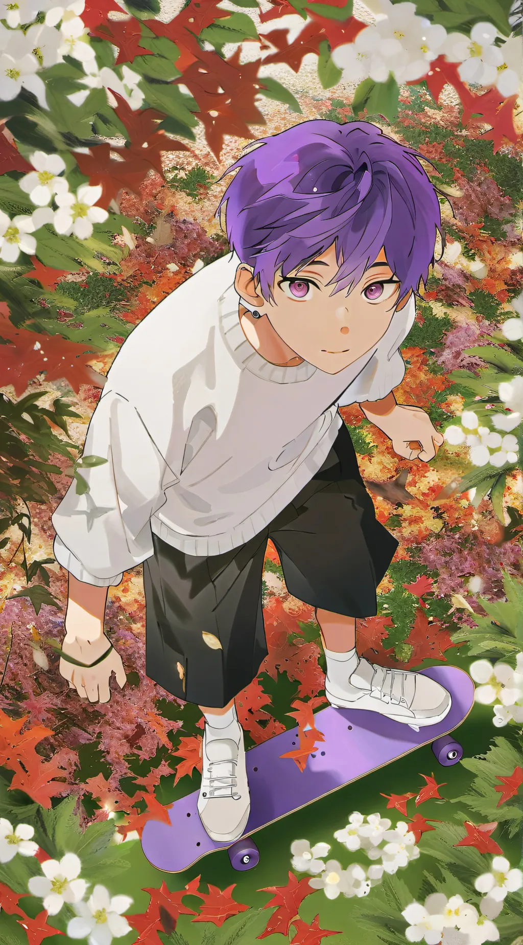 ai character: 💜Light🛹 background