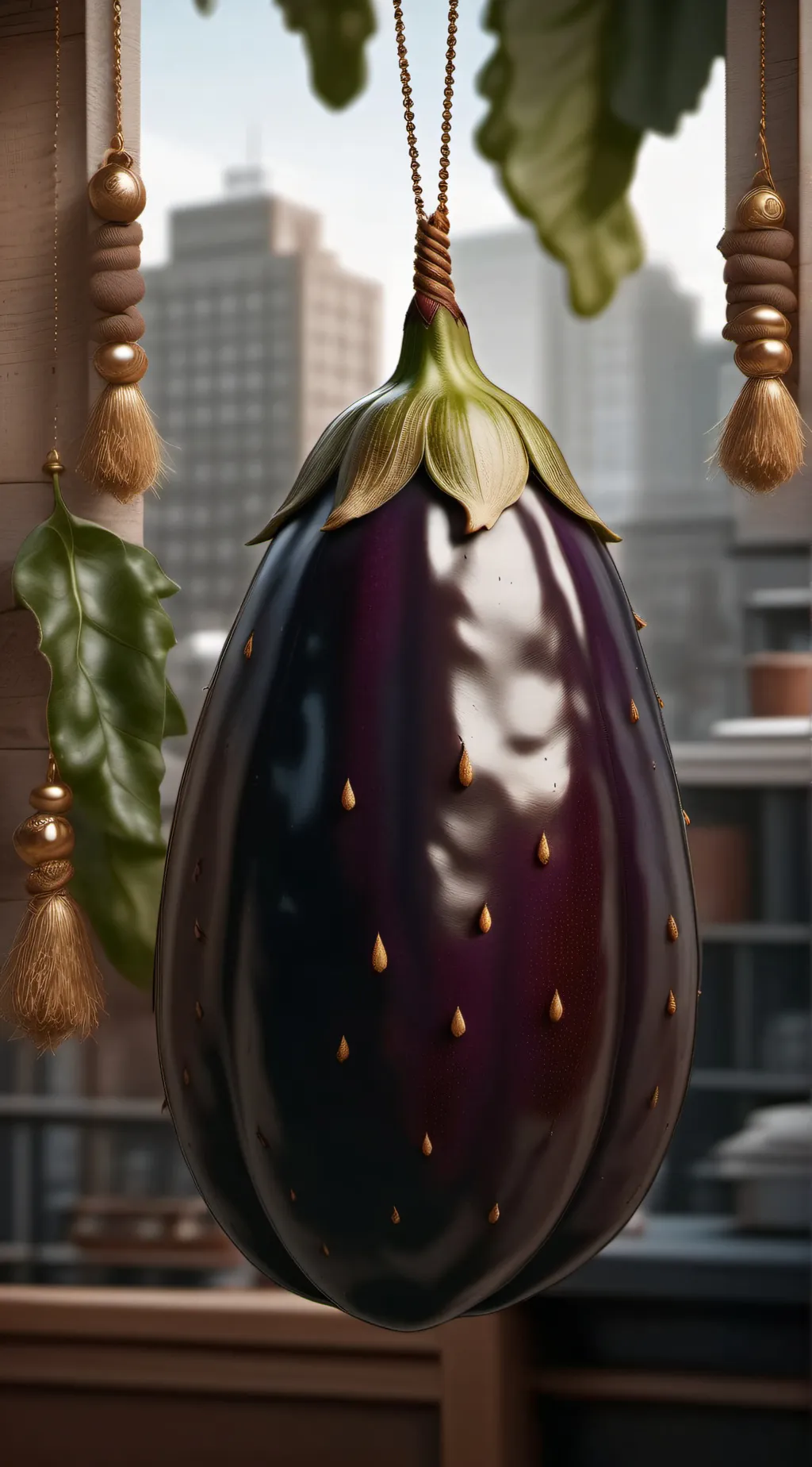 ai character: Rizzy eggplant background