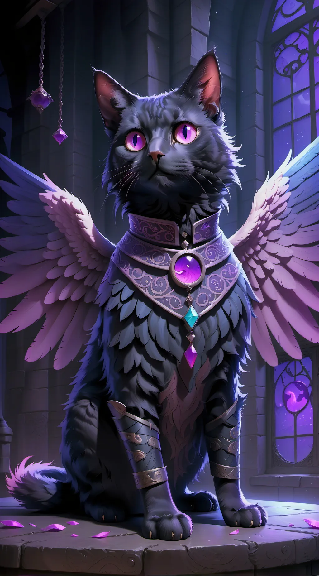 ai character: Weird cat.. background