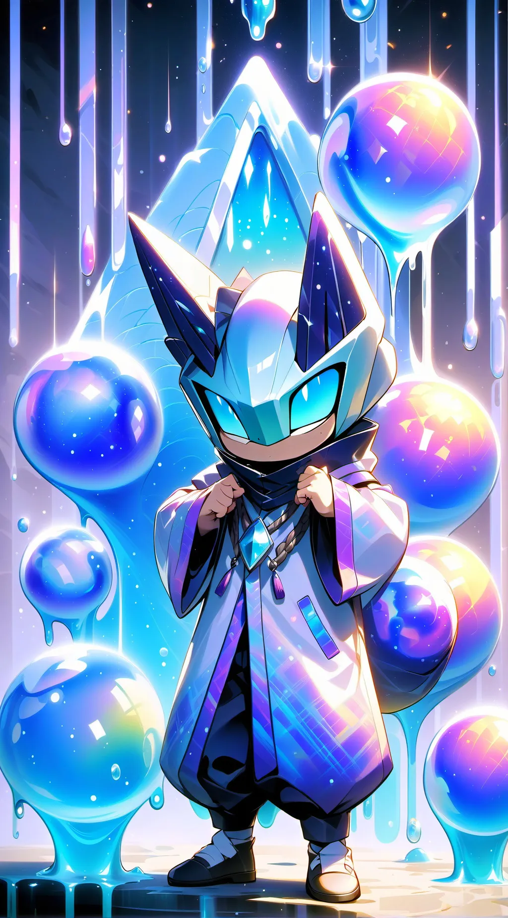 ai character: Gray background