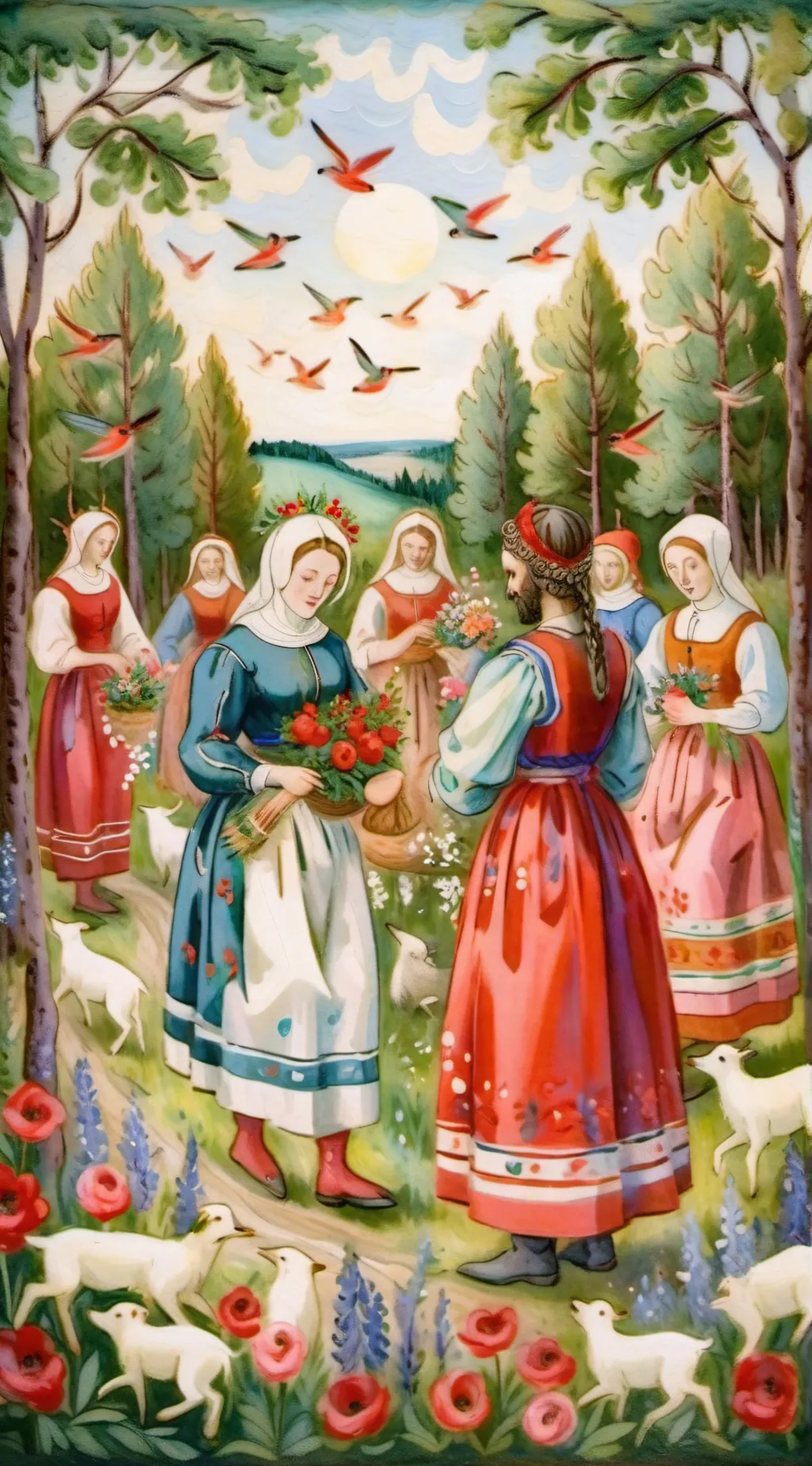 ai character: Midsommar background