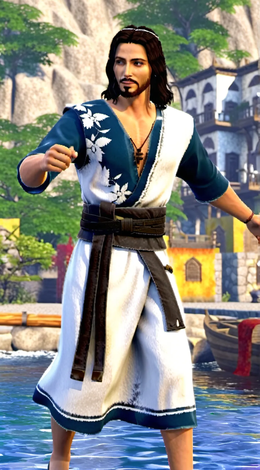 ai character: Jesus background