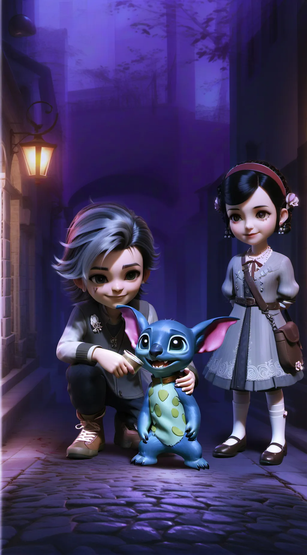 ai character: stitch background