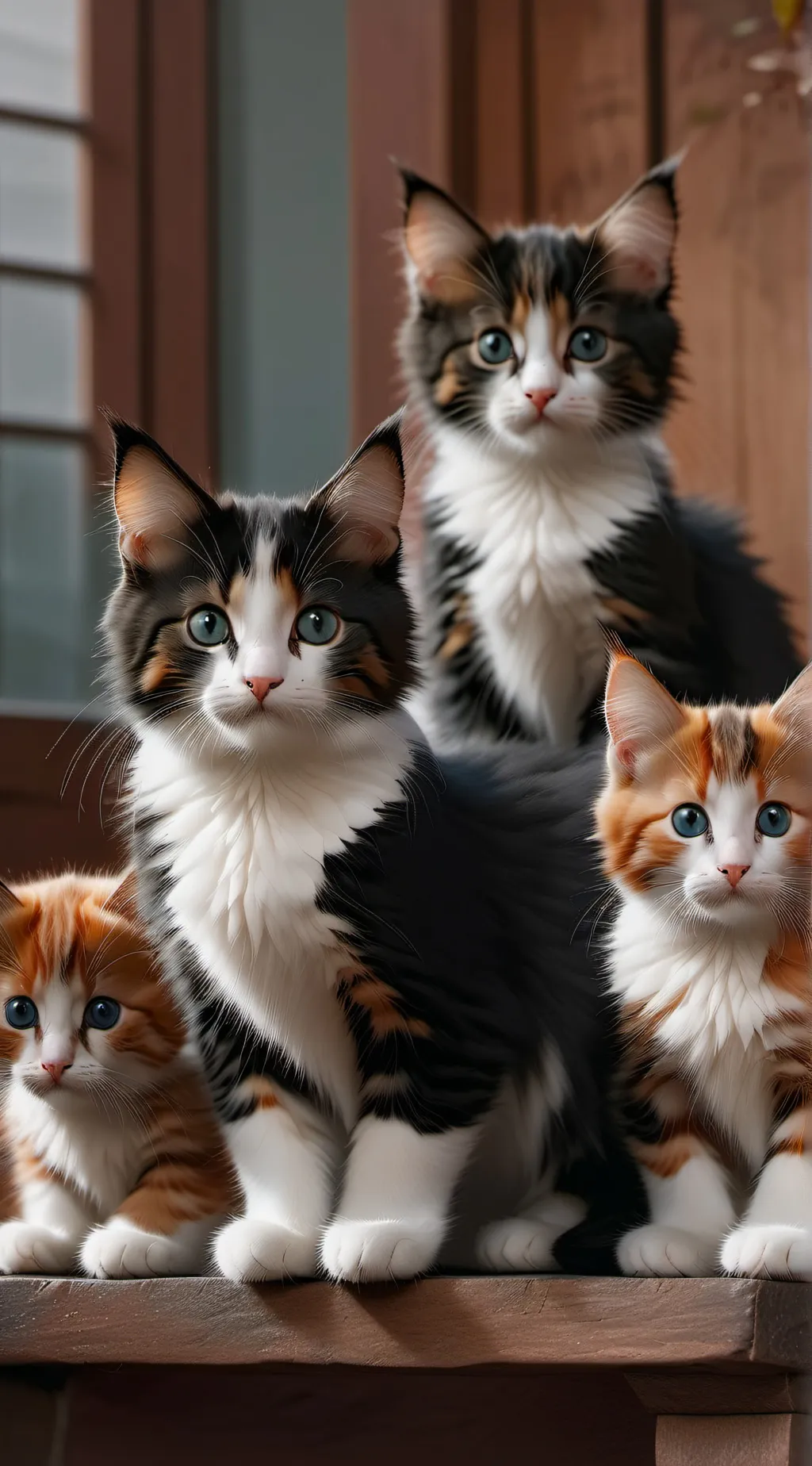 ai character: cat family  background