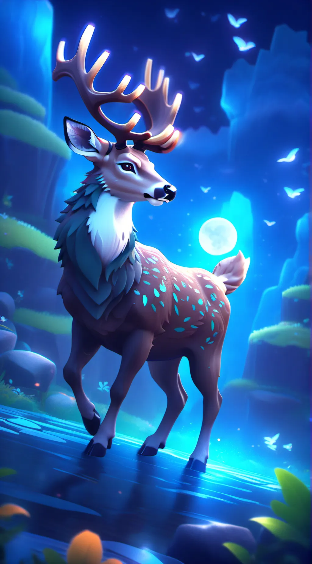 ai character: Radio apple background