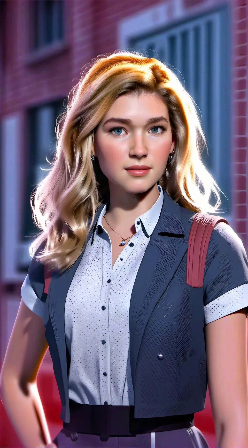 ai character: Sophie Nélisse background