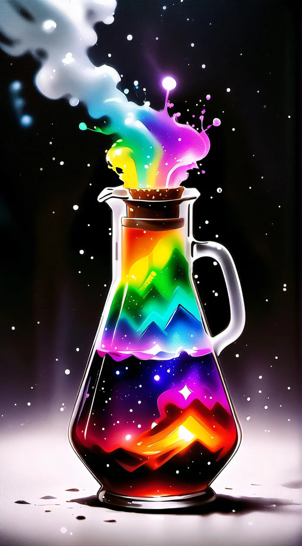 ai character: Rainbow potion background
