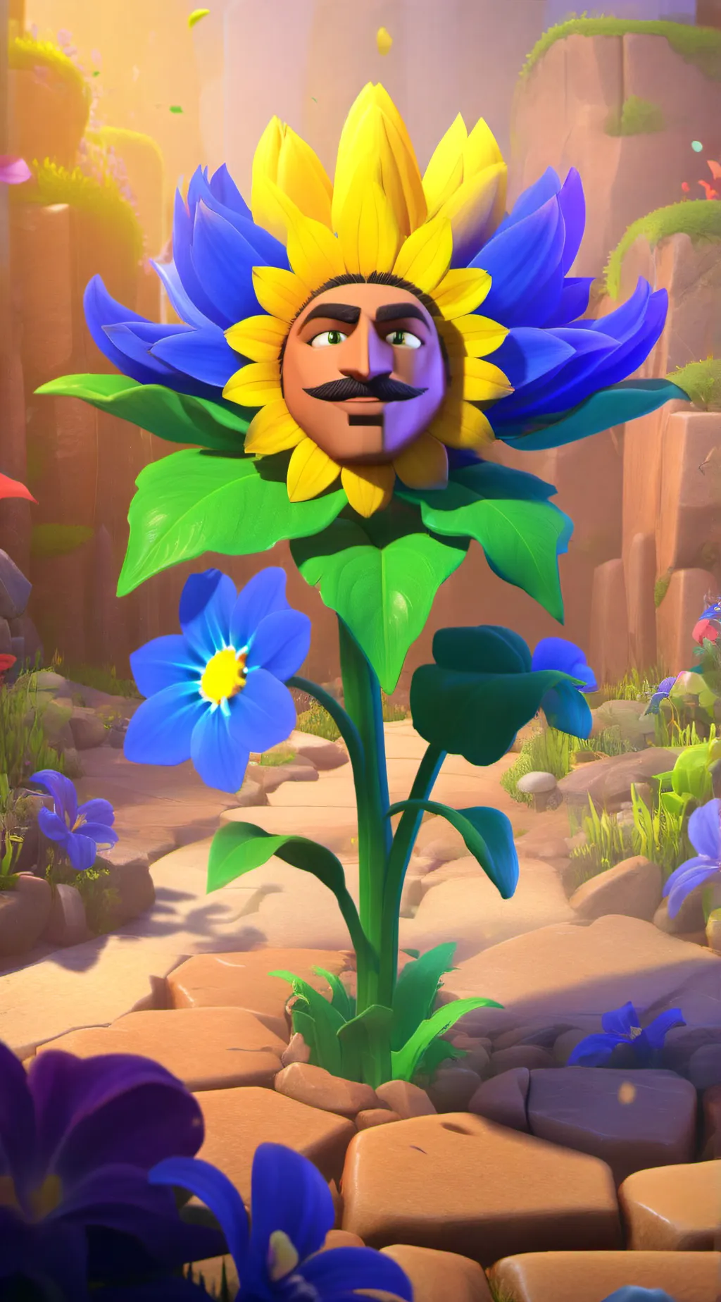 ai character: demoflower background