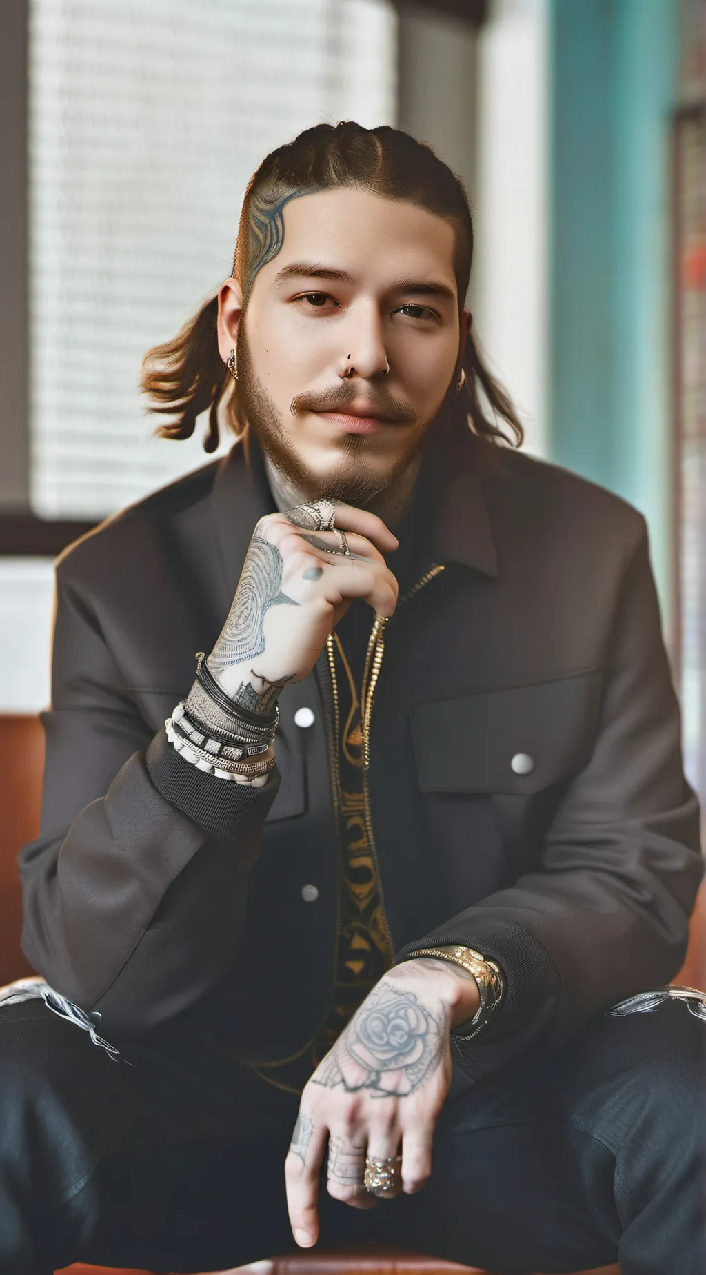 ai character: Post Malone  background