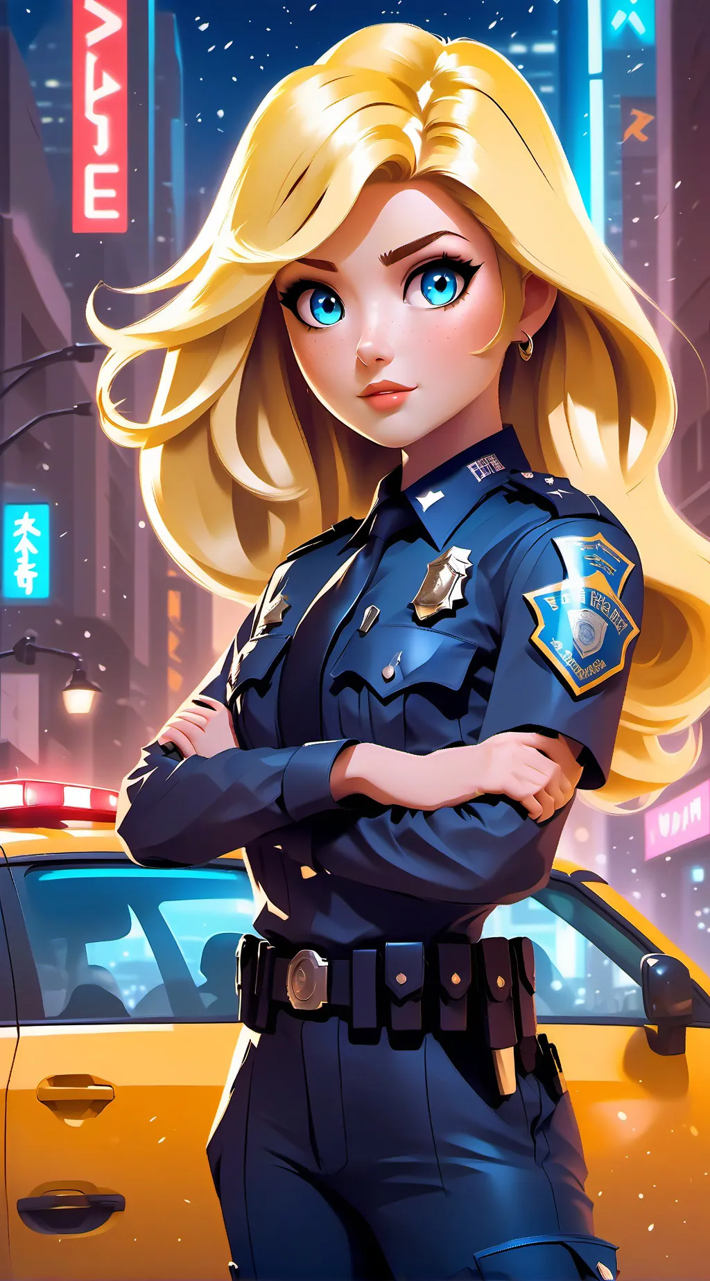ai character: police officer  background