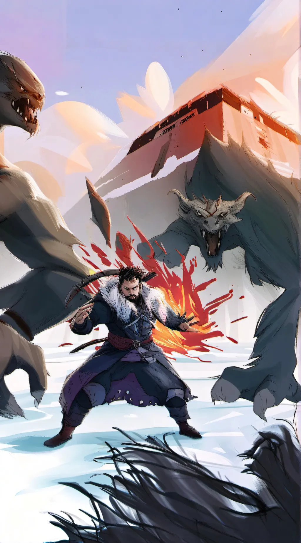 ai character: The warrior background