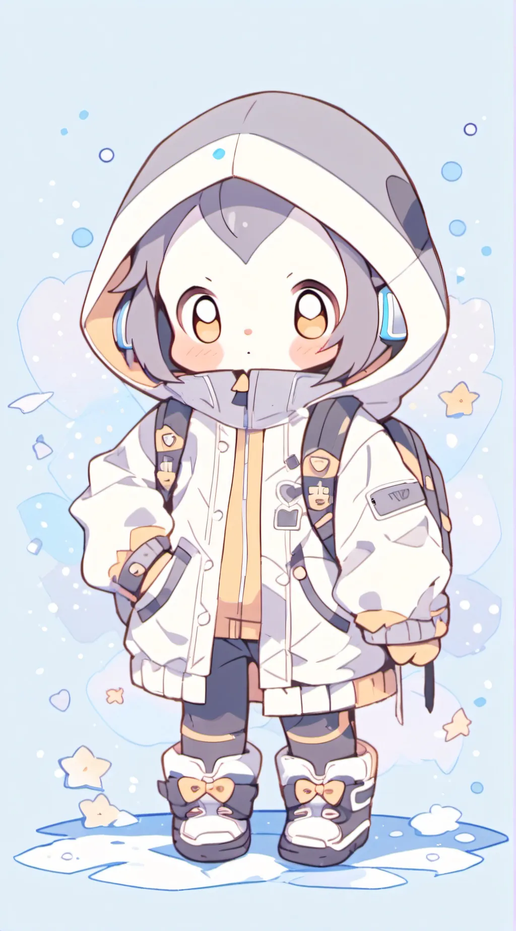 ai character: ice cream background