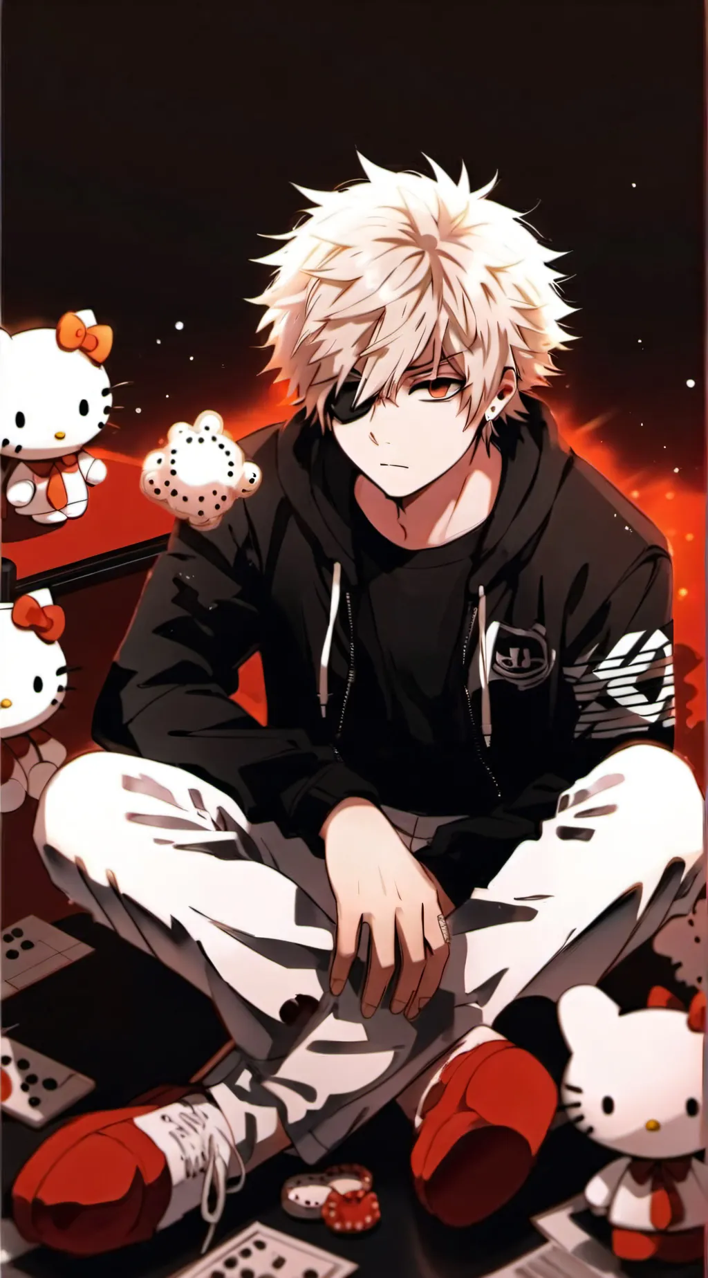ai character: katsuki and kitty background