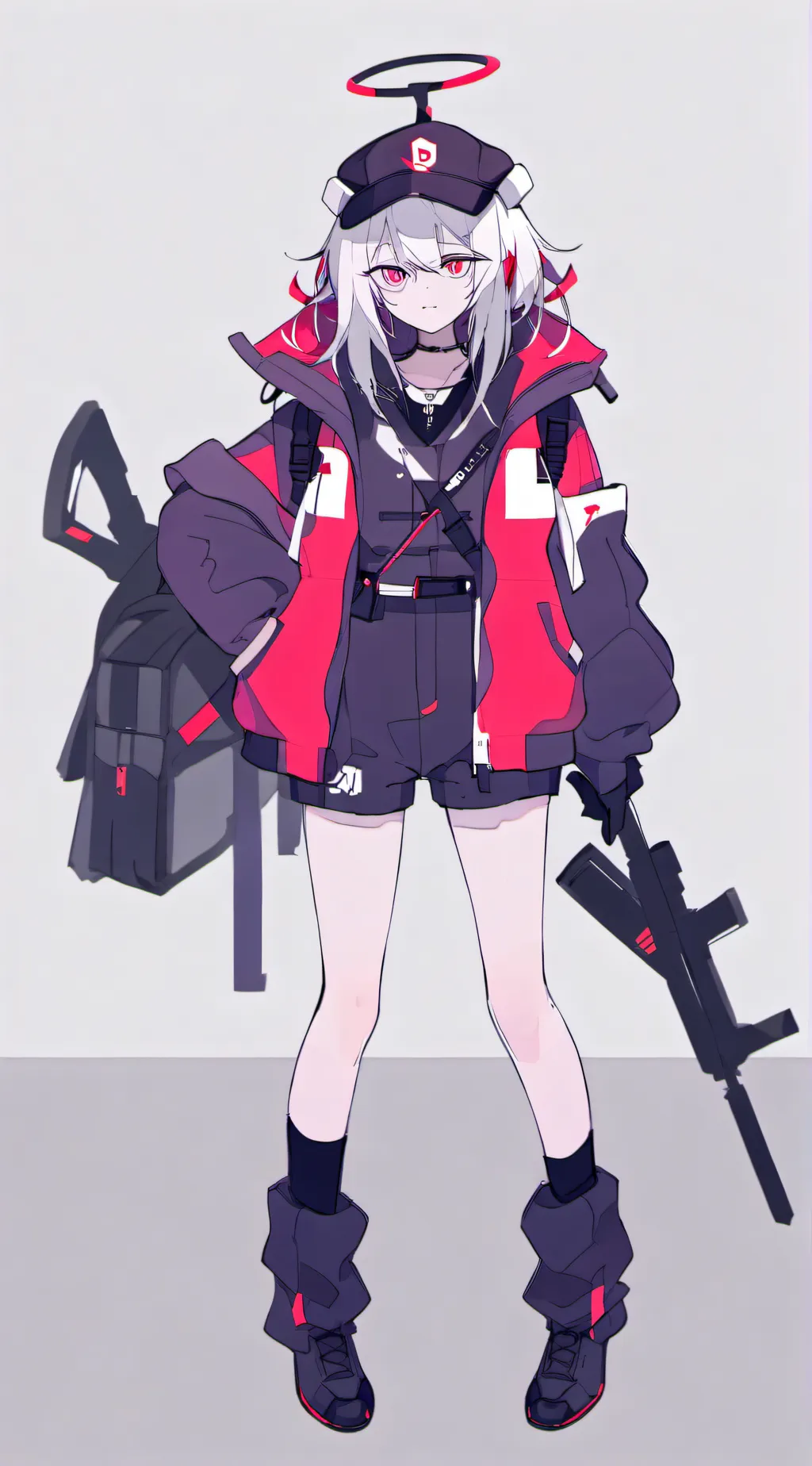 ai character: Murder drone Uzi background