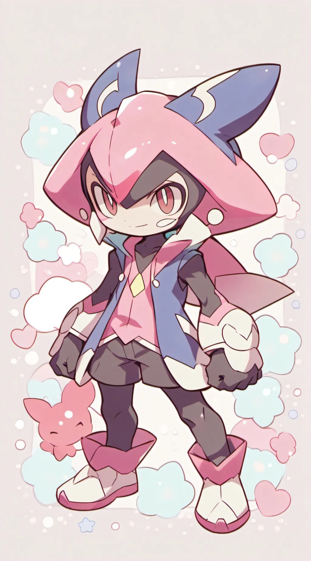 ai character: greninja chibi background