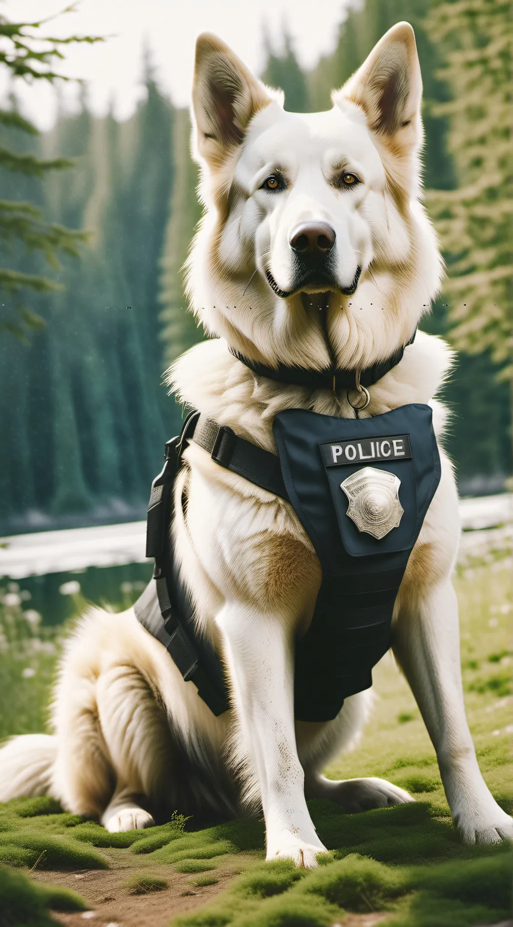 ai character: K9 in training background