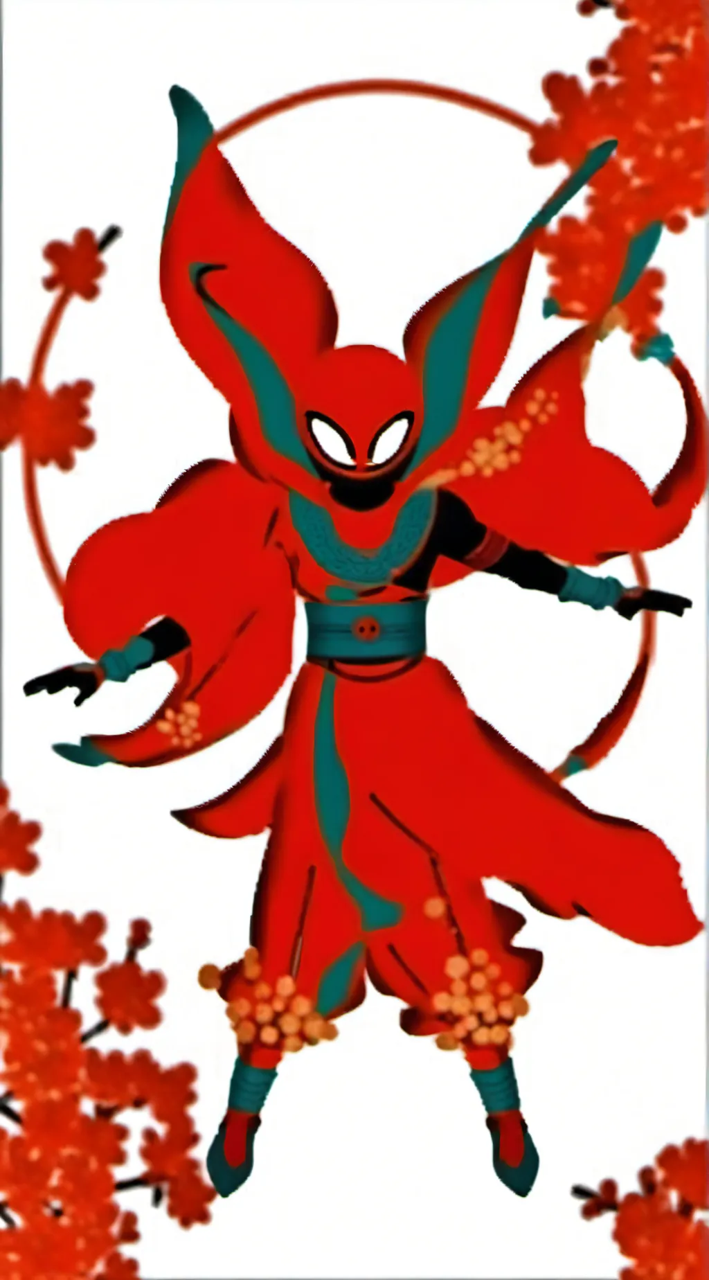 ai character: Red stick man cat background