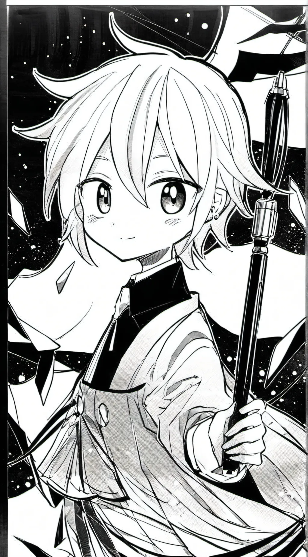 ai character: red x orange RF background