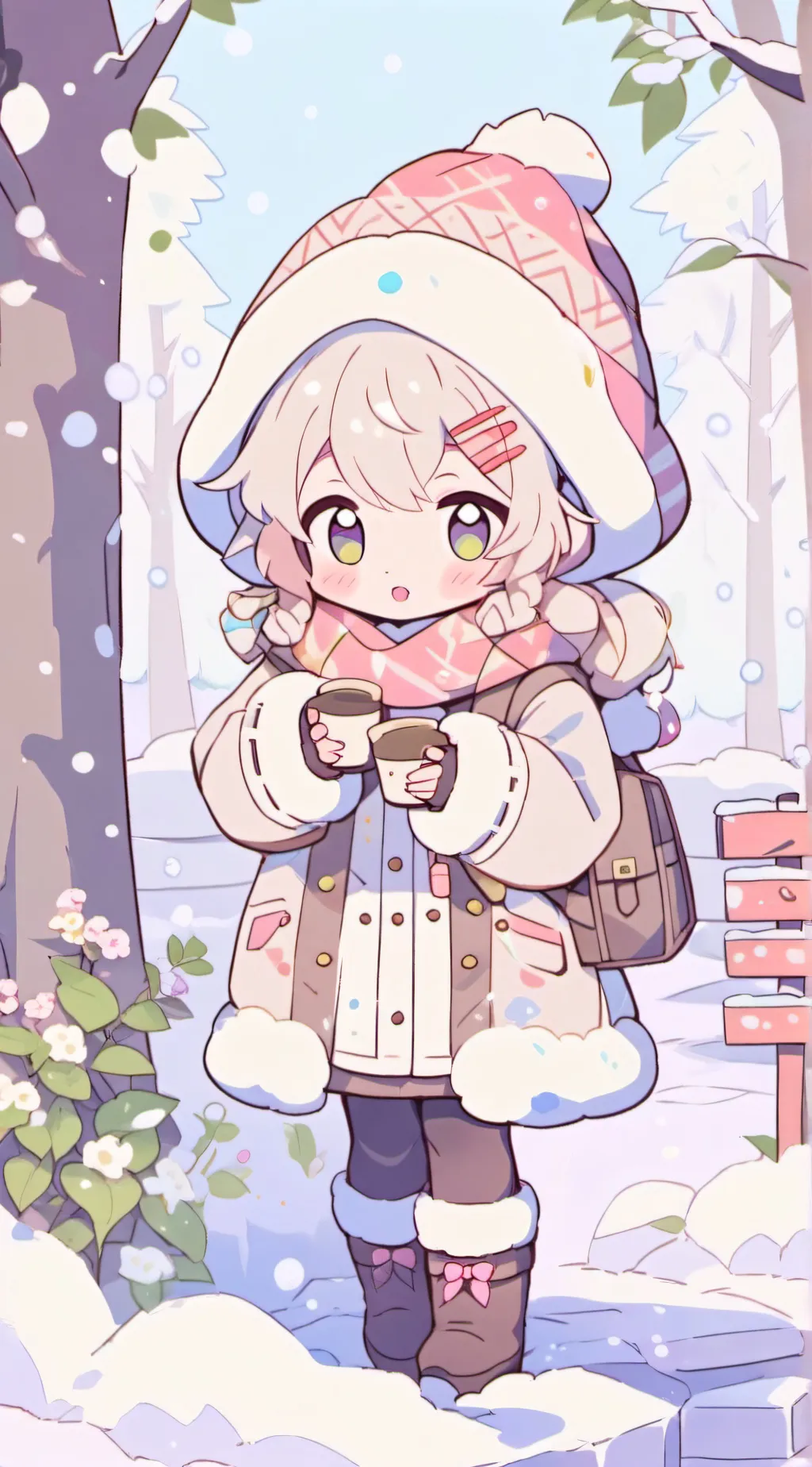 ai character: PF Snowy Day background