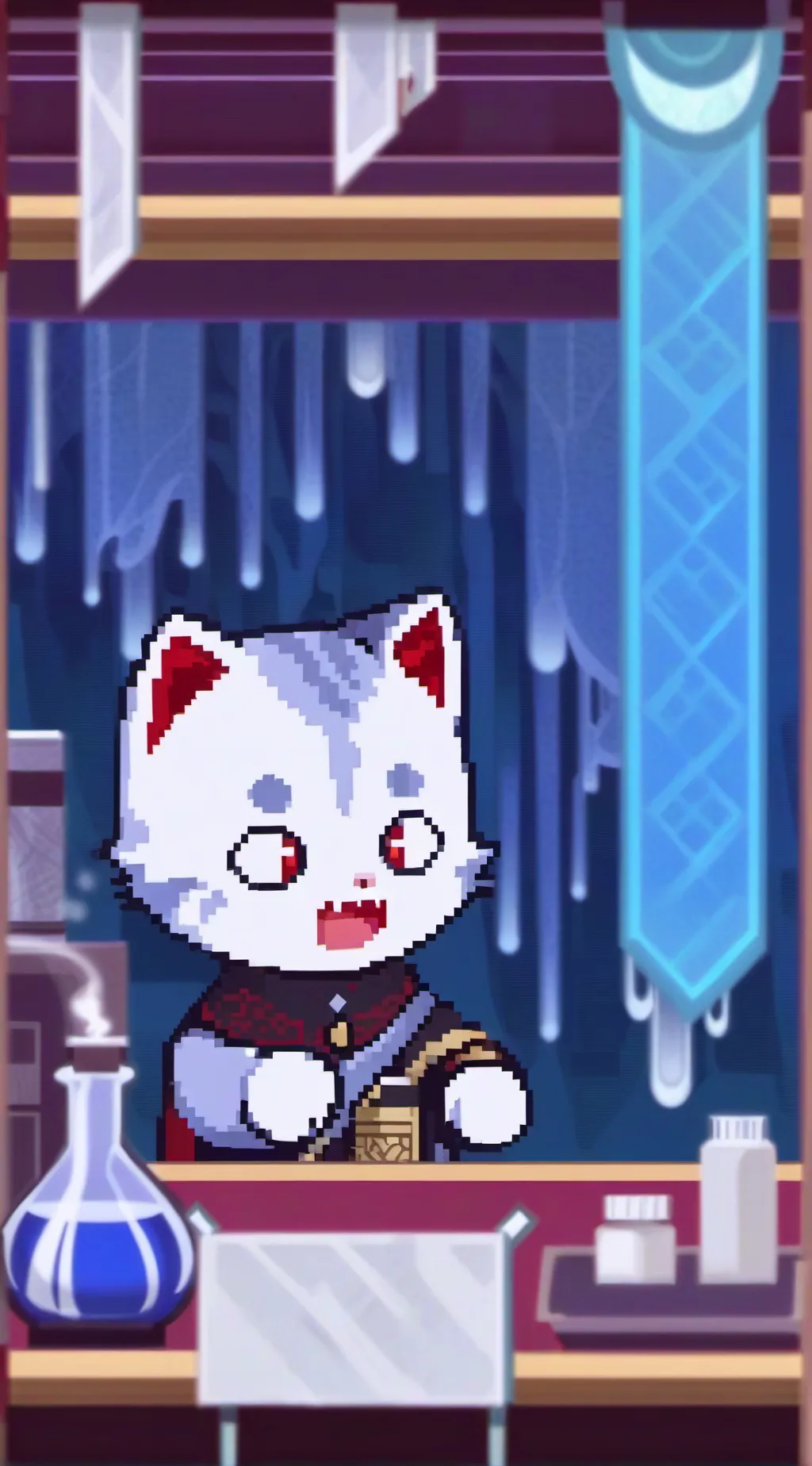 ai character: I swallow shampoo  background