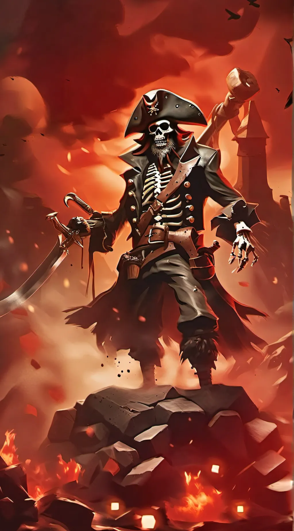 ai character: Captain Flameheart background